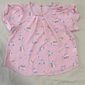 Pink Flower Shirt | Size M | Flowy